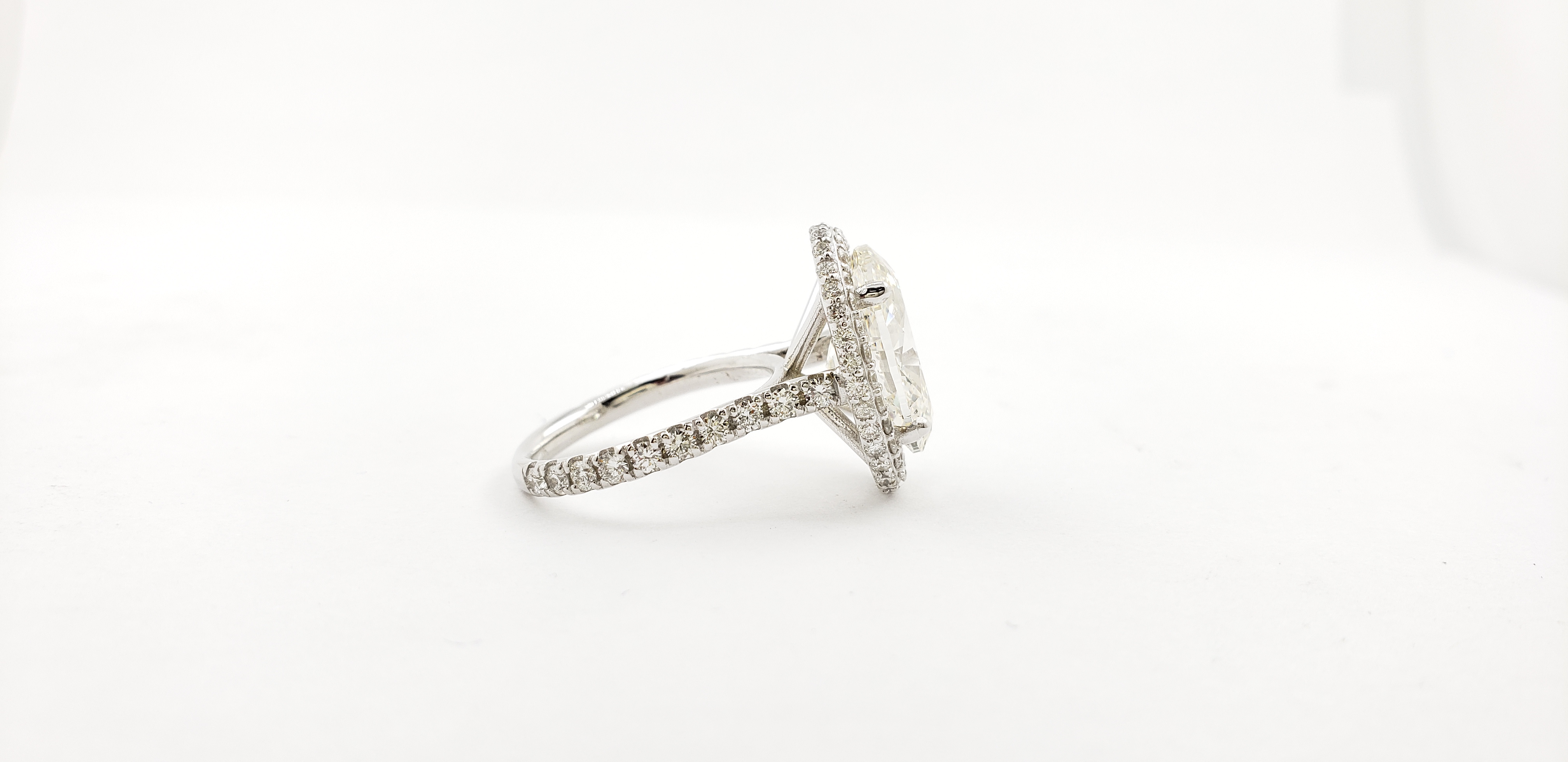 Oval Shape Double Diamond Halo Ring